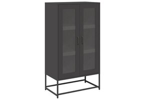 vidaXL Hoge Kast Staal Zwart - 68x39x123 cm - Nu 55% Korting!