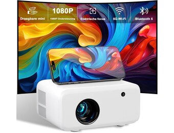 Mini Projector Visulapex V3 PRO - 12000 Lumen, FHD 1080P, 5G WiFi - Nu 30% Korting!