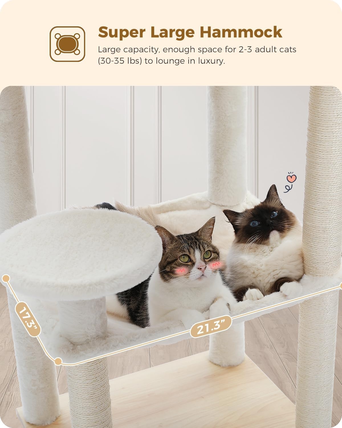 PETEPELA Houten Kattenkrabpaal - 143cm Beige - Nu 30% Korting!