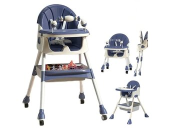 Kinderstoel meegroei - Inklapbaar - Blauw - 60% Korting