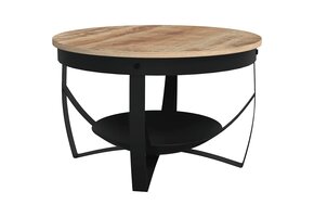 VidaXL Salontafel Ø 68x43 cm Ruw Mangohout - 60% Korting