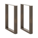 vidaXL Eettafelpoten U-vormig Staal Naturel - 35% Korting