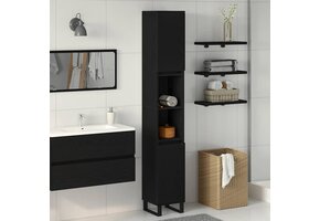 vidaXL Badkamerkast Zwart eiken 30x30x190cm - 41% Korting