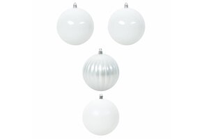vidaXL Kerstbal Set 4 pcs Wit - Nu 64% Korting!
