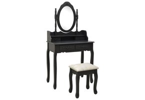 vidaXL Kaptafelset Zwart Paulowniahout - 64% Korting!