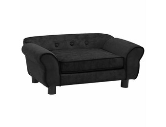 vidaXL Hondenbank 72x45x30 cm pluche zwart