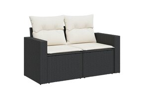 vidaXL Tuinbank 2-zits Poly Rattan Zwart - 41% Korting!