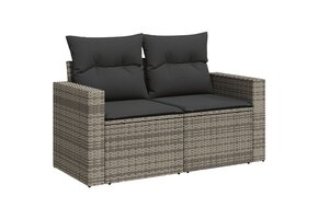 vidaXL Tuinbank 2-zits poly rattan grijs | 41% Korting