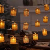 Fielegen 2 Meter 10 LED Retro String Lights Batterij Werkt Indoor Slaapkamer Vintage Thema Decoratieve Fairy Lights voor Thuis Tuin Bruiloft Verjaardagsfeest Decor Festival Sfeer Lichten (Warm Wit)