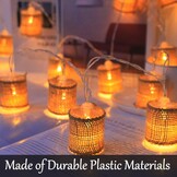 Fielegen 2 Meter 10 LED Retro String Lights Batterij Werkt Indoor Slaapkamer Vintage Thema Decoratieve Fairy Lights voor Thuis Tuin Bruiloft Verjaardagsfeest Decor Festival Sfeer Lichten (Warm Wit)