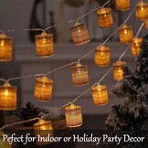 Fielegen 2 Meter 10 LED Retro String Lights Batterij Werkt Indoor Slaapkamer Vintage Thema Decoratieve Fairy Lights voor Thuis Tuin Bruiloft Verjaardagsfeest Decor Festival Sfeer Lichten (Warm Wit)