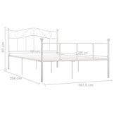 vidaXL Bedframe metaal wit 160x200 cm