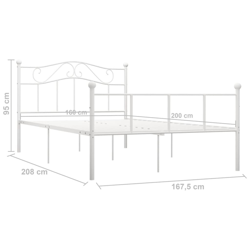 vidaXL Bedframe metaal wit 160x200 cm