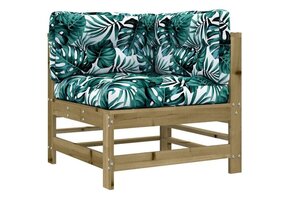 vidaXL Hoekbank Grenenhout & Kussens - 42% Korting