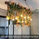 Fielegen 20 LED Rose Flower String Lights with Timer, 1.8M Artificial Flower Garland with Lights Hanging Floral Garland for Wedding Arch Table Decor Garden Holiday Birthday Party Backdrop Wall Decor