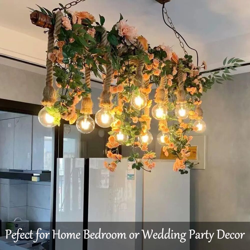 Fielegen 20 LED Rose Flower String Lights with Timer, 1.8M Artificial Flower Garland with Lights Hanging Floral Garland for Wedding Arch Table Decor Garden Holiday Birthday Party Backdrop Wall Decor