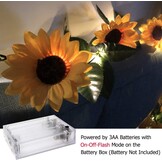 Fielegen 30 LED Artificial Sunflower Garland String Lights 7ft Silk Sunflower Vines with 10 Flower Heads Battery Powered Fairy String Lights for Wedding Party, Valentine's Day, Birthday Bedroom Decor