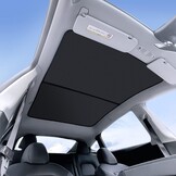 Tesla Model Y Zonneklep voor en achter - Opvouwbaar voor Open Raam - Accessoires Model Y (zwart en zilver)