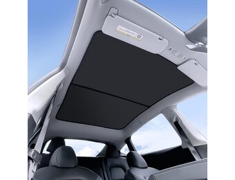 Tesla Model Y Zonneklep voor en achter - Opvouwbaar voor Open Raam - Accessoires Model Y (zwart en zilver)
