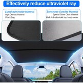 Tesla Model Y Zonneklep voor en achter - Opvouwbaar voor Open Raam - Accessoires Model Y (zwart en zilver)
