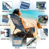 Rugzak Strandstoel Aluminium 2 Pack met Opvouwbare Camping Tafel 5-Positie Lay Flat Lounge Stoel Outdoor voor Volwassenen met Geïsoleerde Koeltas en Bekerhouder