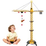 Mini Tudou Constructie Torenkraan Speelgoed, RC Bouwtorenkraan Speelgoed, 128 cm Hoge 2.4 Hz Afstandsbediening Torenkraan, 6-Kanaals & 680° Draaibare Lift, Torenlicht en Geluiden voor Jongens