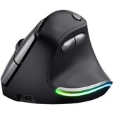 Trust Bayo Rechargeable Vertical Mouse, Sustainable Ergonomic Mouse, Reduces Arm and Wrist Strain, RF 2.4GHz, 800-4200 DPI, 6 Buttons, RGB Wireless Mouse for Windows, PC, Laptop, Mac - Black