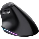 Trust Bayo Rechargeable Vertical Mouse, Sustainable Ergonomic Mouse, Reduces Arm and Wrist Strain, RF 2.4GHz, 800-4200 DPI, 6 Buttons, RGB Wireless Mouse for Windows, PC, Laptop, Mac - Black
