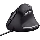 Trust Bayo Rechargeable Vertical Mouse, Sustainable Ergonomic Mouse, Reduces Arm and Wrist Strain, RF 2.4GHz, 800-4200 DPI, 6 Buttons, RGB Wireless Mouse for Windows, PC, Laptop, Mac - Black