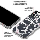 MOSNOVO Hoesje voor iPhone 12 Pro Max, [Buffertech 6,6ft militaire valbescherming] [Anti Peel Off Tech] Clear TPU Bumper Phone Case Cover Ontwerp - Zwarte Harige Kat