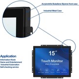 GreenTouch 15 Inch Open-Frame Touchscreen LCD-Monitor - Capacitieve Pcap - 1024x768-5:4 - Zwart