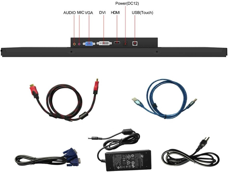 GreenTouch 15 Inch Open-Frame Touchscreen LCD-Monitor - Capacitieve Pcap - 1024x768-5:4 - Zwart
