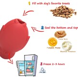 Pinguïn duurzaam hondenkauwspeelgoed, vriesbare vulbare puppy traktatie dosering kauwspeelgoed, natuurlijk rubber interactief puzzelspel hondenspeelgoed voor kleine middelgrote grote honden, leuk om te jagen en te halen, rundvlees smaak