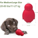 Pinguïn duurzaam hondenkauwspeelgoed, vriesbare vulbare puppy traktatie dosering kauwspeelgoed, natuurlijk rubber interactief puzzelspel hondenspeelgoed voor kleine middelgrote grote honden, leuk om te jagen en te halen, rundvlees smaak
