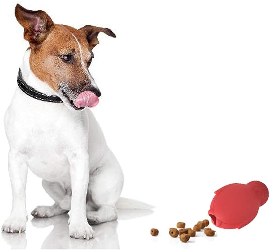 Pinguïn duurzaam hondenkauwspeelgoed, vriesbare vulbare puppy traktatie dosering kauwspeelgoed, natuurlijk rubber interactief puzzelspel hondenspeelgoed voor kleine middelgrote grote honden, leuk om te jagen en te halen, rundvlees smaak