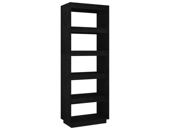 vidaXL Boekenkast/kamerscherm 60x35x167 cm massief grenenhout zwart