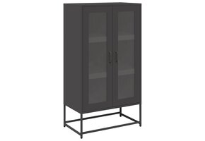 vidaXL Hoge Kast 68x39x123cm Staal Zwart - 55% Korting!