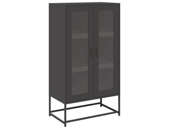 vidaXL Hoge kast 68x39x123 cm staal zwart