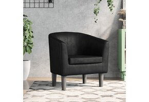 vidaXL Kuipstoel Kunstleer Zwart | 49% Korting