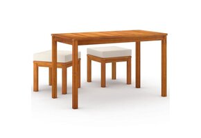 vidaXL 3-delige Tuinset met kussens massief acaciahout