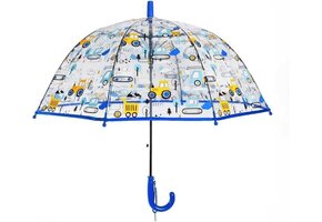 Children's Umbrella with Dome Roof, Lightweight, Cute Funny Design, Wind and Umbrella, Stick Umbrella in Bell Shape, Transparent, Gifts for Children