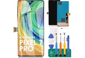 OLED voor Google Pixel 7 Pro 5G Lcd scherm voor Google Pixel 7 Pro Digitizer voor Google Pixel 7 Pro GP4BC GE2AE Screen Vervanging Touch Screen Montage Reparatie Kits (zwart)
