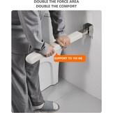 Wandsteungreep, klapgreep, leer, handgreep, inklapbaar, opstahulp, toilet, steunhulp, ondersteunt 150 kg, lengte greep: 62 cm, antislip, wandmontage, steunhandgreep voor senioren, gehandicapten