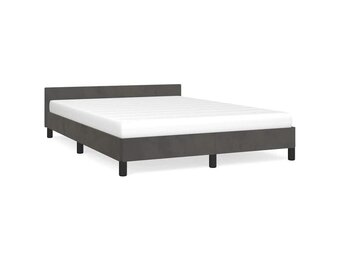 vidaXL Bedframe zonder matras 140x200 cm fluweel donkergrijs