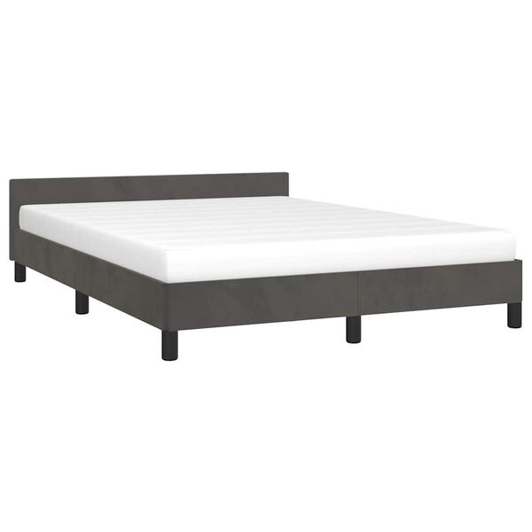 vidaXL Bedframe zonder matras 140x200 cm fluweel donkergrijs