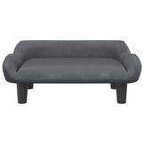 vidaXL Kinderbank 70x40x24 cm fluweel donkergrijs