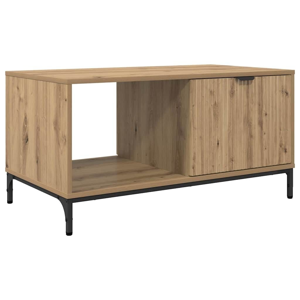 vidaXL Salontafel artisanaal eikenkleurig 90 x 49 x 46 cm Bewerkt hout