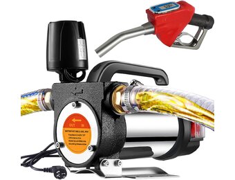 Elektrische dieselpomp, 220 V, transferpomp, 60 l/min, elektrische brandstofpomp, zelfaanzuigende pomp met automatische uitschakelmondstuk, 6 m slang