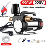 Elektrische dieselpomp, 220 V, transferpomp, 60 l/min, elektrische brandstofpomp, zelfaanzuigende pomp met automatische uitschakelmondstuk, 6 m slang
