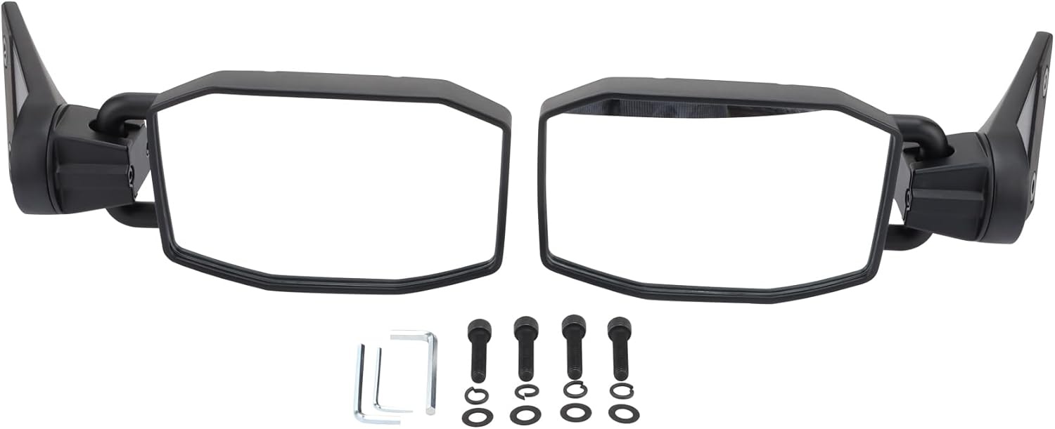 GOOFIT Modificar El Espejo Retrovisor De Pilar A Espejo Retrovisor Lateral Espejo Retrovisor Lateral Espejo Esférico Invertido Reemplazar voor Jeep Utv Atv